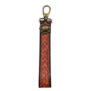 Handcrafted Western Tooled Leather Keychain